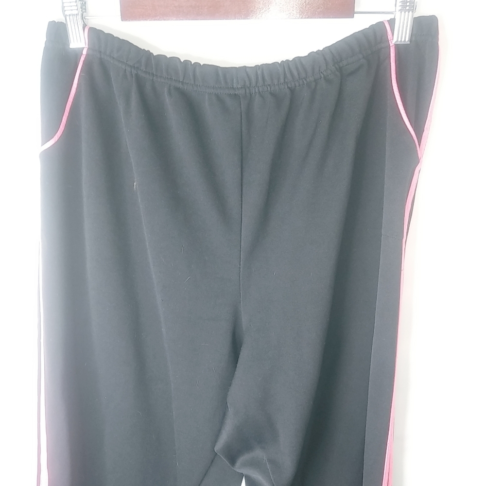 Beautiful 2X Black Pink Straight Leg Workout Athletic Pants Plus